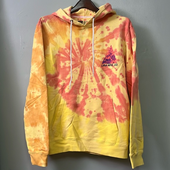 NWT Lira MFG Co Pink Yellow Multicolor Tie Dye Hoodie - Picture 1 of 8